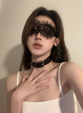 BXA皮质项圈女锁骨链朋克