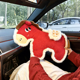 小马汽车靠垫腰托马年生肖吉祥物可爱腰垫办公室沙发座椅护腰神器