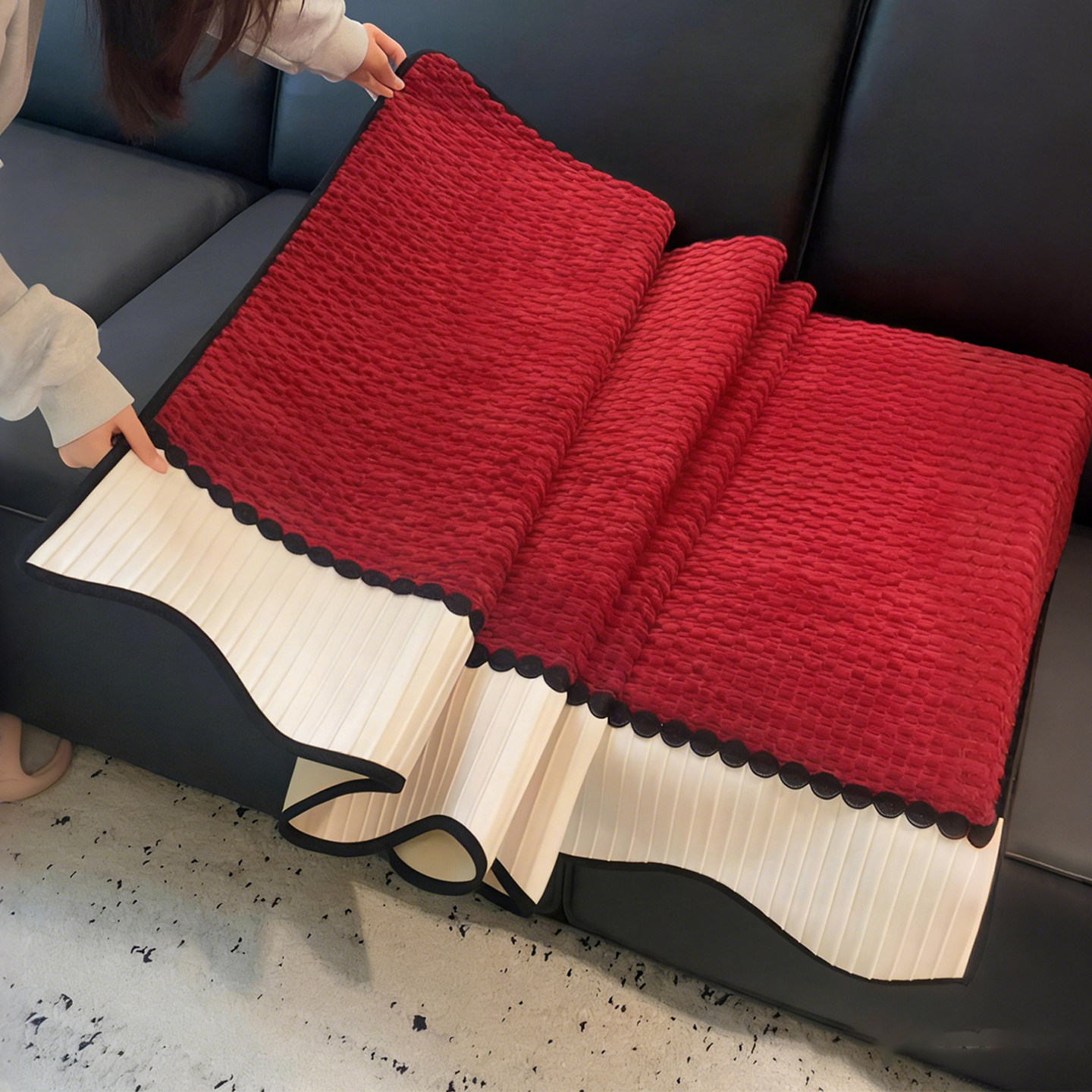 新年沙发垫盖布灯芯绒轻奢高级感盖布马年乔迁客厅氛围感布置装饰