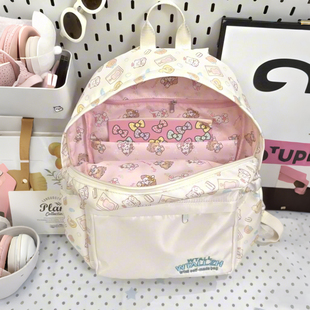 可爱猫咪书包女学生双肩包高颜值大容量电脑通勤背包小众旅行包