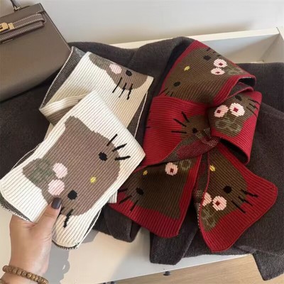 可爱Kitty围巾冬季女款2024新款