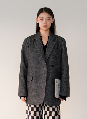 Chio2nd 私人定制梨泰院灰色西装女2021年新款高级感休闲百搭外套