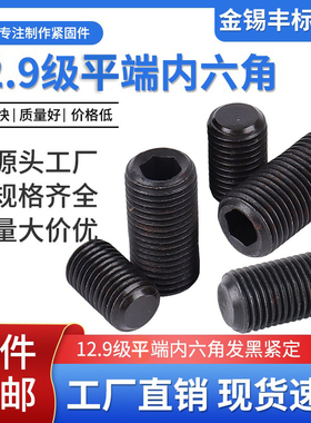 12.9级平端内六角紧定螺丝机米顶丝无头止付螺钉M3M4M5M6M8M10M12