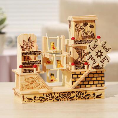 三层桌楼木小670屋风车 音乐盒摆件创意面摆饰 质八音 学生情侣礼
