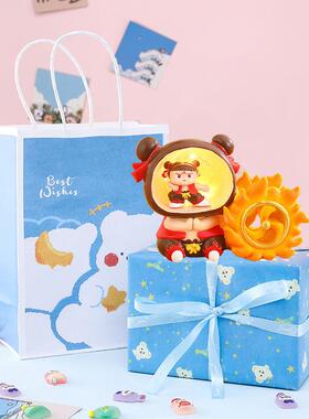 纳创意哪吒笔筒树脂带灯公室桌面文具收装饰童摆件六Q125一儿节礼