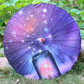 儿童卡通油内纸绸布国伞风舞蹈演出室户642外彩装 饰绸布工艺伞绘