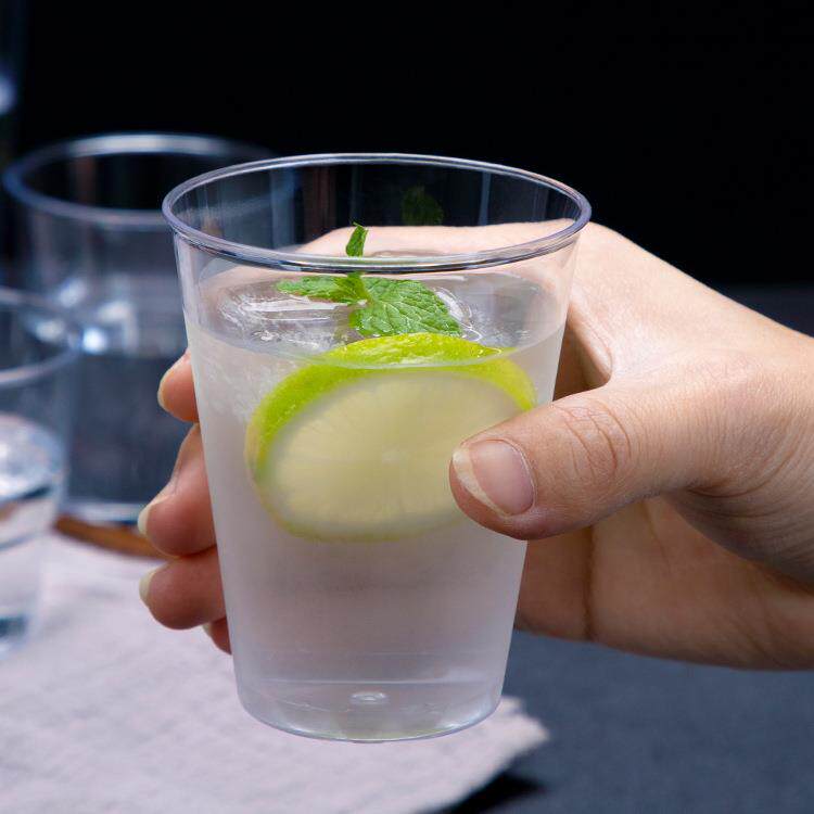 喇叭花航磨空杯加厚一次性杯子PS塑硬杯饮水杯品空白航空尝杯白酒