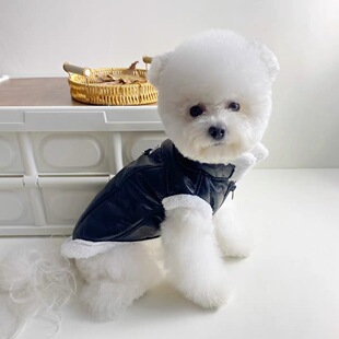 宠物皮衣加绒马甲中小型加衣服一体迪泰宠物熊加厚皮毛犬冬季比棉