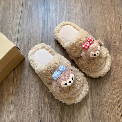 雪莉玫棉拖鞋秋冬防滑女毛毛绒