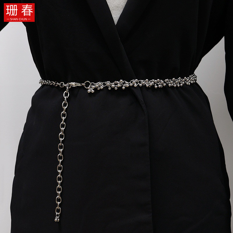 连衣裙腰链配饰百搭金属链条银色装饰链子细腰带女配裙子收腰裤链