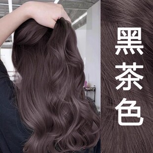 泡泡黑茶色染发剂膏女植物纯正品天然无刺激正品牌孕妇可用遮白发