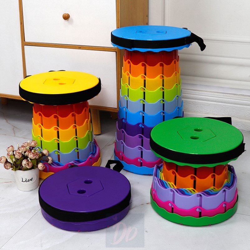 收纳折叠凳可调节伸缩便携式户外旅行钓鱼椅子家用塑料小凳子马扎