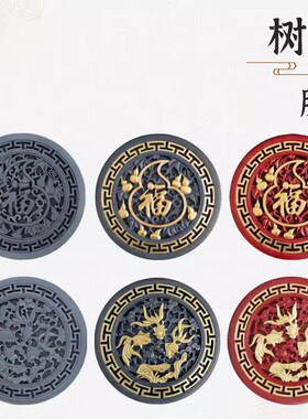 仿古中式树脂圆形墙面装饰挂件