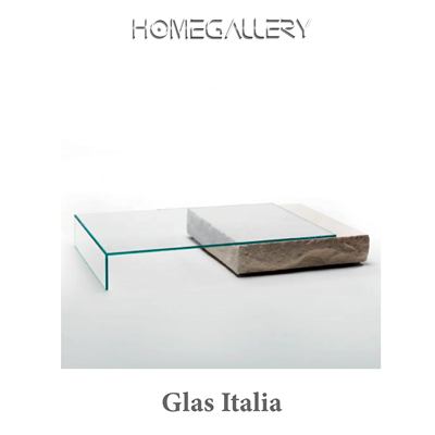 意大利进口GLSA 简约石灰石透明咖啡桌子客厅茶几矮桌现代
