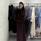 皮毛一体外套女秋冬款 轻奢高端名媛气质马甲背心仿狐狸毛保暖皮草