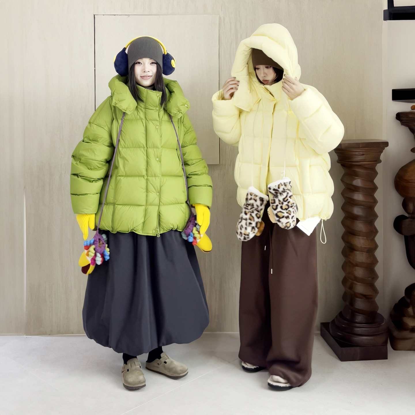 新款连帽面包服无拆卸帽羽绒棉服