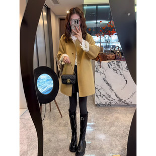 2026新款双面羊毛大衣女秋冬季中长款小个子短款韩系羊绒毛呢外套