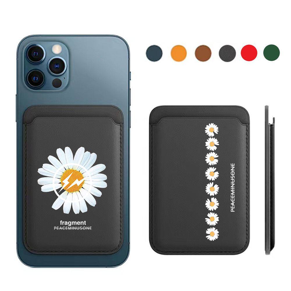 小雏菊适用Magsafe磁吸卡套PU皮革苹果15/14/13/12手机卡包跨定制