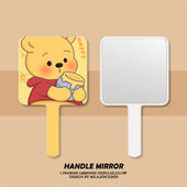 小熊维尼手柄镜子便携补妆化妆镜放包里手持镜随身镜宿舍女in定制