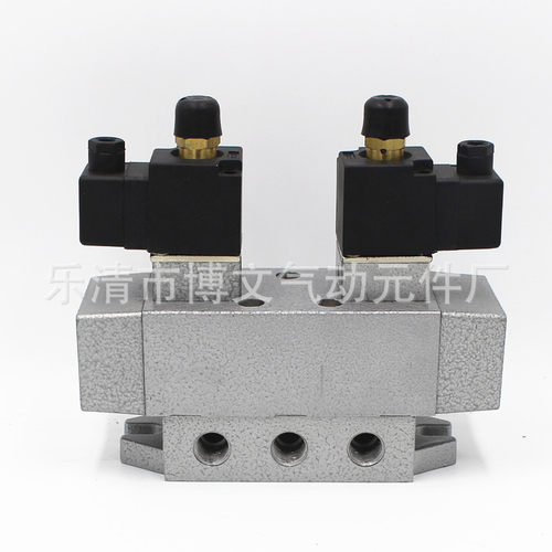 三位五通气动换向滑阀 电控电磁阀双线圈K35D2H-10