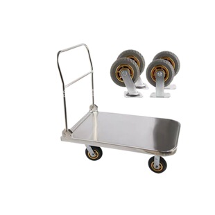 厂家直供折叠静音不锈钢平板车手推车搬运车拉货车拖车小拉车