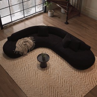 法式复古转角沙发大户型别墅酒店牙科民宿接待洽谈休息区L型沙发