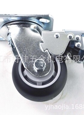 工厂直供100X50mm静音弧面重型TPR双刹脚轮