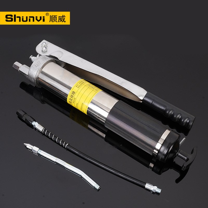 毛毛虫齿轮黄油枪不锈钢800cc手动双齿轮黄油枪600cc黄油枪