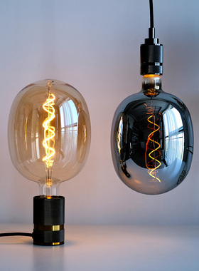 设计师推荐创意大灯泡电镀灰色镜面灰灯泡复古金色暖光爱迪生灯泡