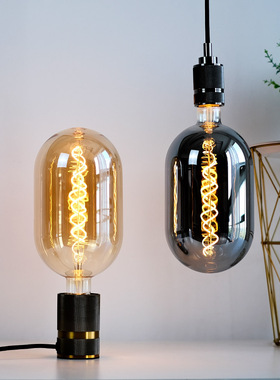 灯的设计师复古电镀灰色大灯泡暖光装饰照明灯LED爱迪生灯泡E27