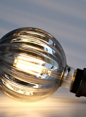 灰色西瓜氛围灯暖光爱迪生灯泡E27大螺口LED无频闪创意艺术复古灯