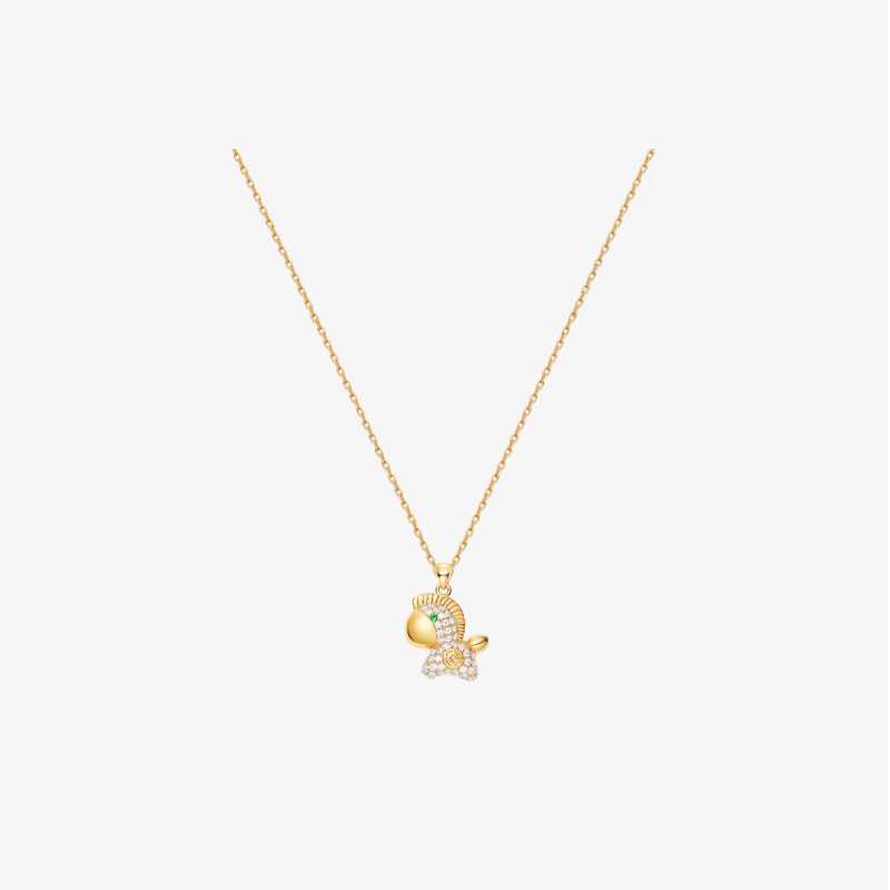 OUBIYABI欧比雅比灵驹小财马项链马上有钱吊坠锁骨链女招财饰品