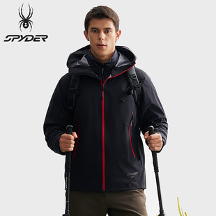 SPYDER蜘蛛户外男士 三合一羽绒内胆冲锋衣防水男夹克24XF277M