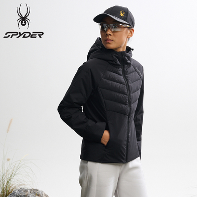 SPYDER蜘蛛户外休闲短款羽绒服女轻薄款鹅绒羽绒外套25MF200W