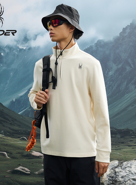 SPYDER蜘蛛秋季新品长袖t恤男士半拉链立领卫衣休闲男款25EF417M