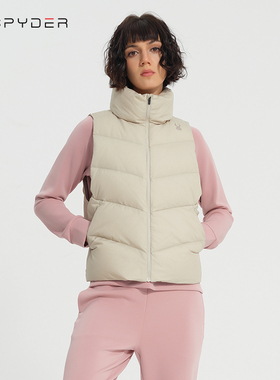 SPYDER蜘蛛羽绒服马甲女新短款立领时尚休闲保暖加厚外套23CF210W