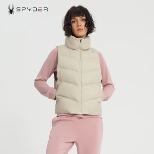 SPYDER蜘蛛羽绒服马甲女新短款 休闲保暖加厚外套23CF210W 立领时尚