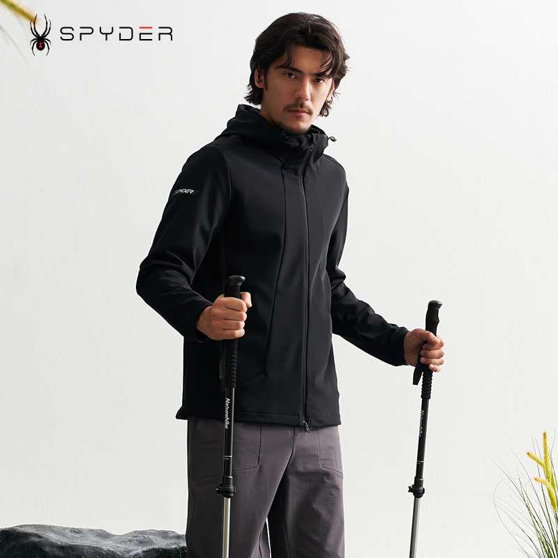 SPYDER蜘蛛秋冬款户外运动男士休闲舒适透气耐磨软壳上衣24EF103M