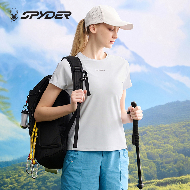 SPYDER蜘蛛女子运动速干短袖T恤户外 圆领休闲短T女款25CS452W