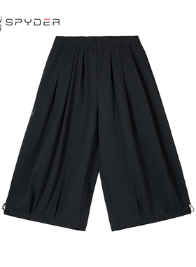 SPYDER蜘蛛秋季新款女士黑色灯笼裤宽松高腰显瘦休闲裤22CF530W