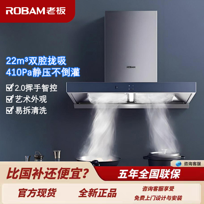 老板65X2智能大吸力家用油烟机欧式厨房