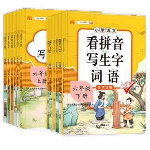 看拼音写生字词语一二三四五六年级上册下册语文人教部编版专项句子训练练字帖小学生同步生字注音拼音拼读组词造句生字练习汉知简