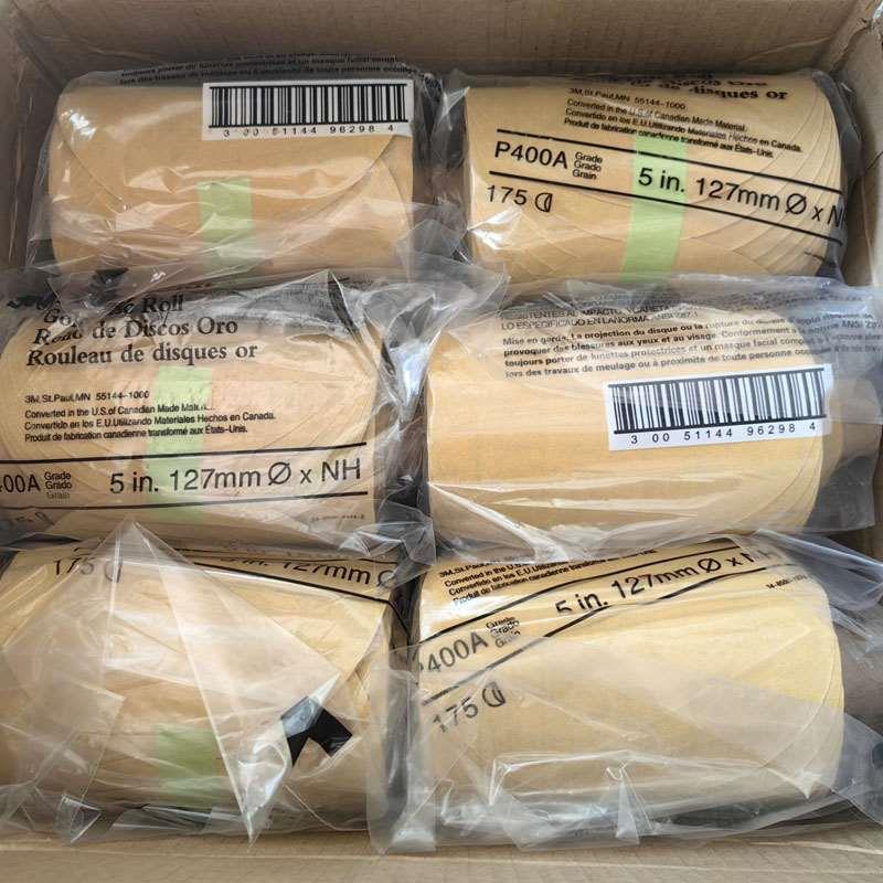 3M216U卷5寸6孔600目背胶砂纸 圆形打磨砂纸 3M216U砂纸卷