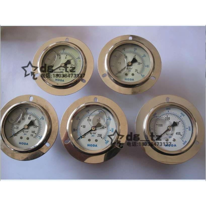 HODA压力表 轴向带边油压表/液压表YN-60ZT 60MM150Kg