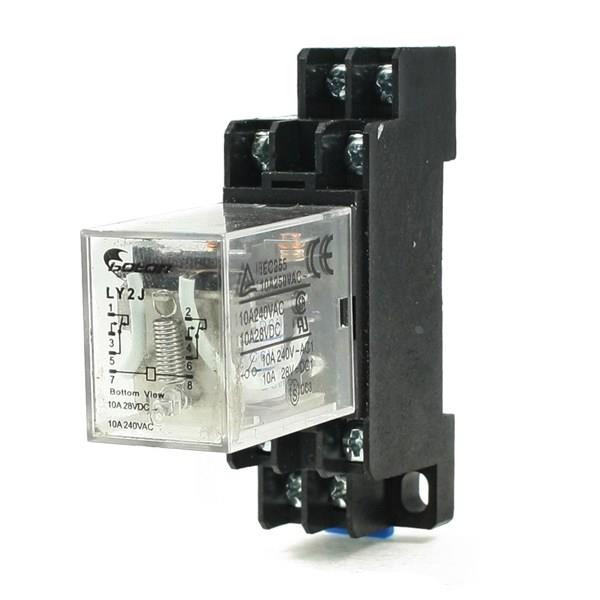 带底座小型中间继电器LY2J小型电磁继电器二开二闭 10A小型继电器