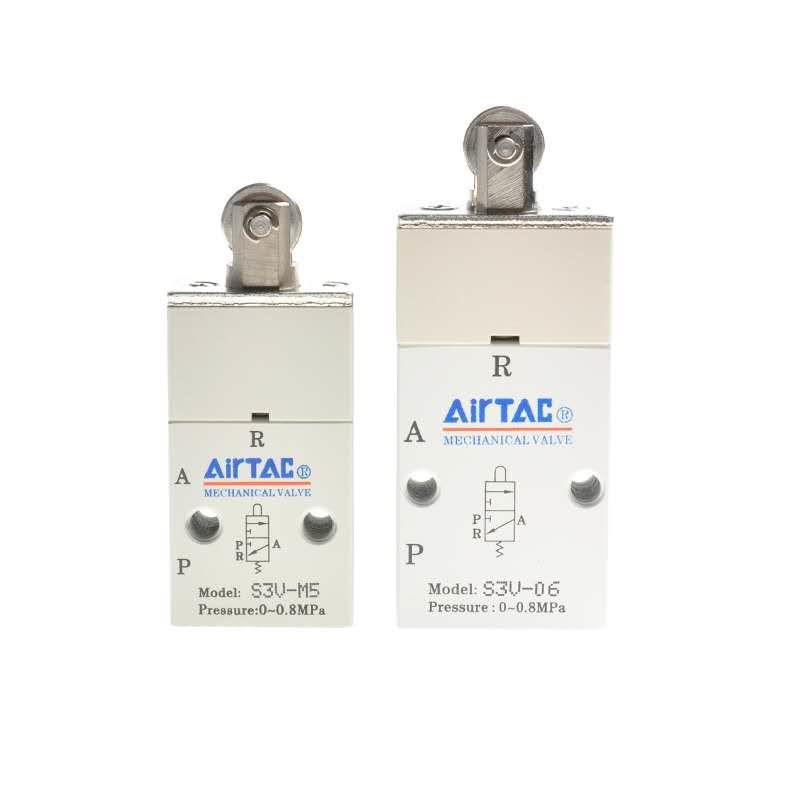 亚德客垂直滚轮型机械阀S3V-M5/S3V-06/S3V-08二位三通阀