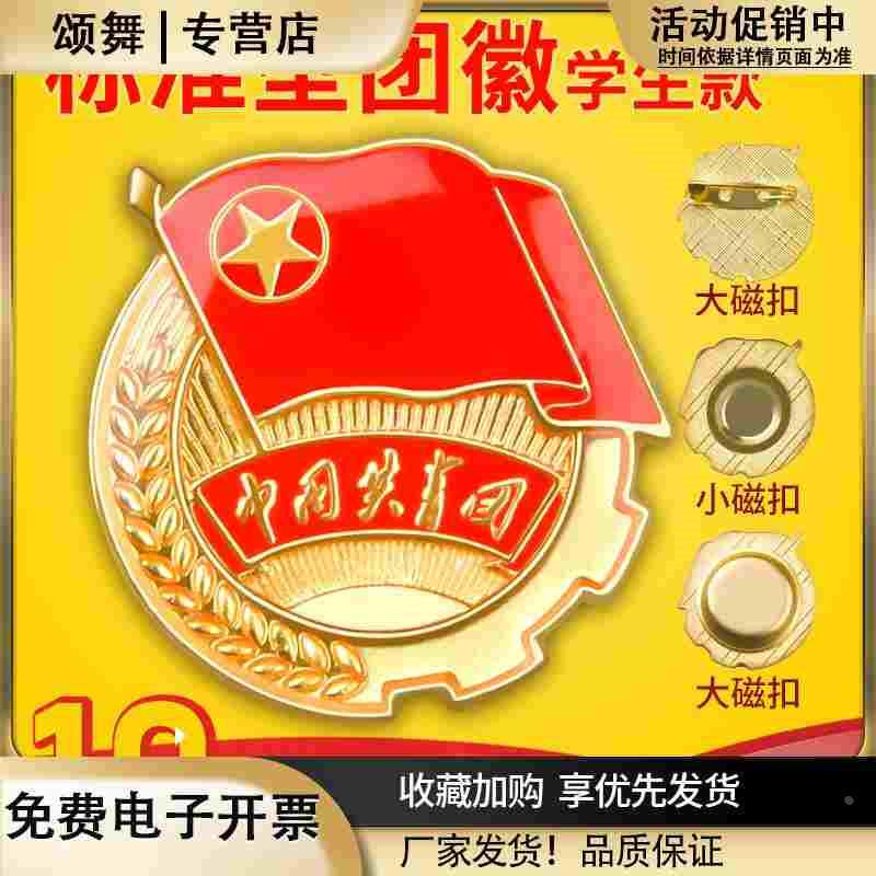 团徽共青团中央监正版大号2021标准型制中国共青团团徽胸针磁铁学