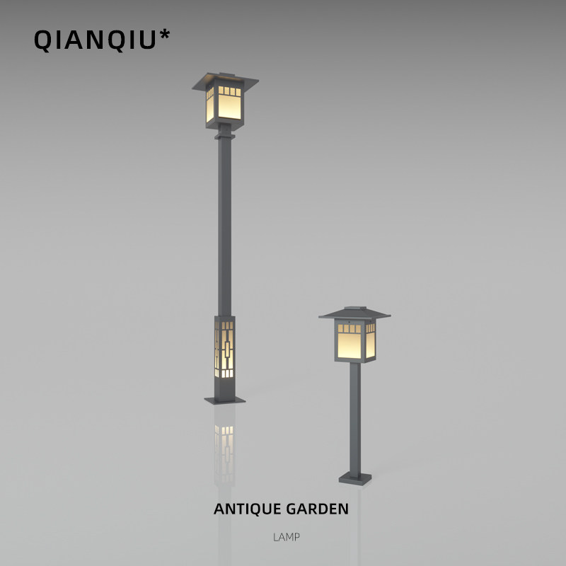 新款中式庭院灯仿古高杆路灯户外防水日式草坪灯超亮led草地灯柱