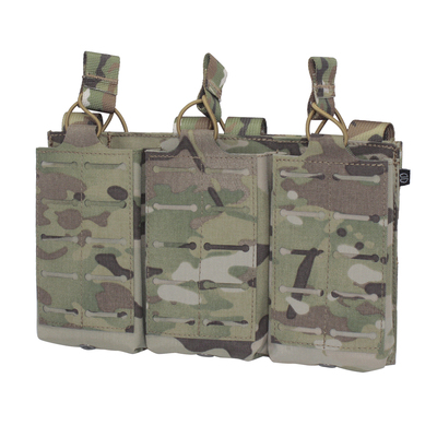 激光切割三联战术器材包战术插板背心Molle兼容5.56文具盒