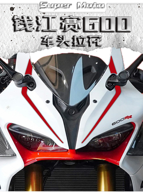 适用钱江22款赛600改装摩托车车头拉花贴花防刮贴纸版画防水装饰